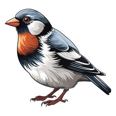 Naklejka premium Vibrant Plumage: 2D Art Depicting the Adorable Zebra Finch