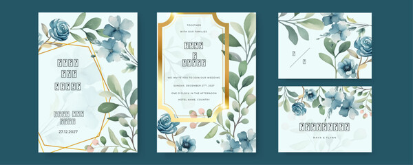 Fototapeta na wymiar colorful colourful floral flower beautiful and elegant floral wedding invitation card template