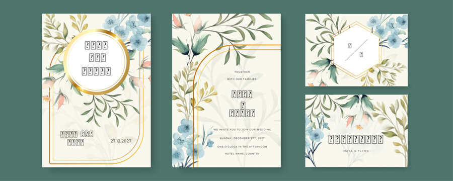 colorful colourful floral flower vector elegant hand drawing wedding invitation floral design watercolor