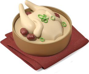 3d 일러스트 렌더링 한국 여름 음식 디저트 오브젝트
