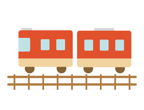 汽車や電車と線路をイメージしたイラスト