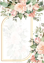 colorful colourful floral flower beautiful and elegant floral wedding invitation card template