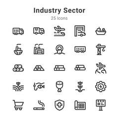 icons collection on industry sector