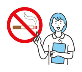 禁煙を勧める若い女性看護師