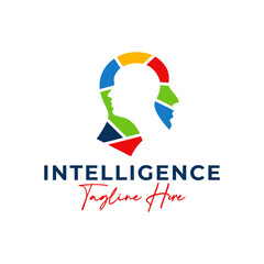 two heads human intelligence logo