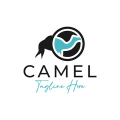 arabian camel animal circle logo