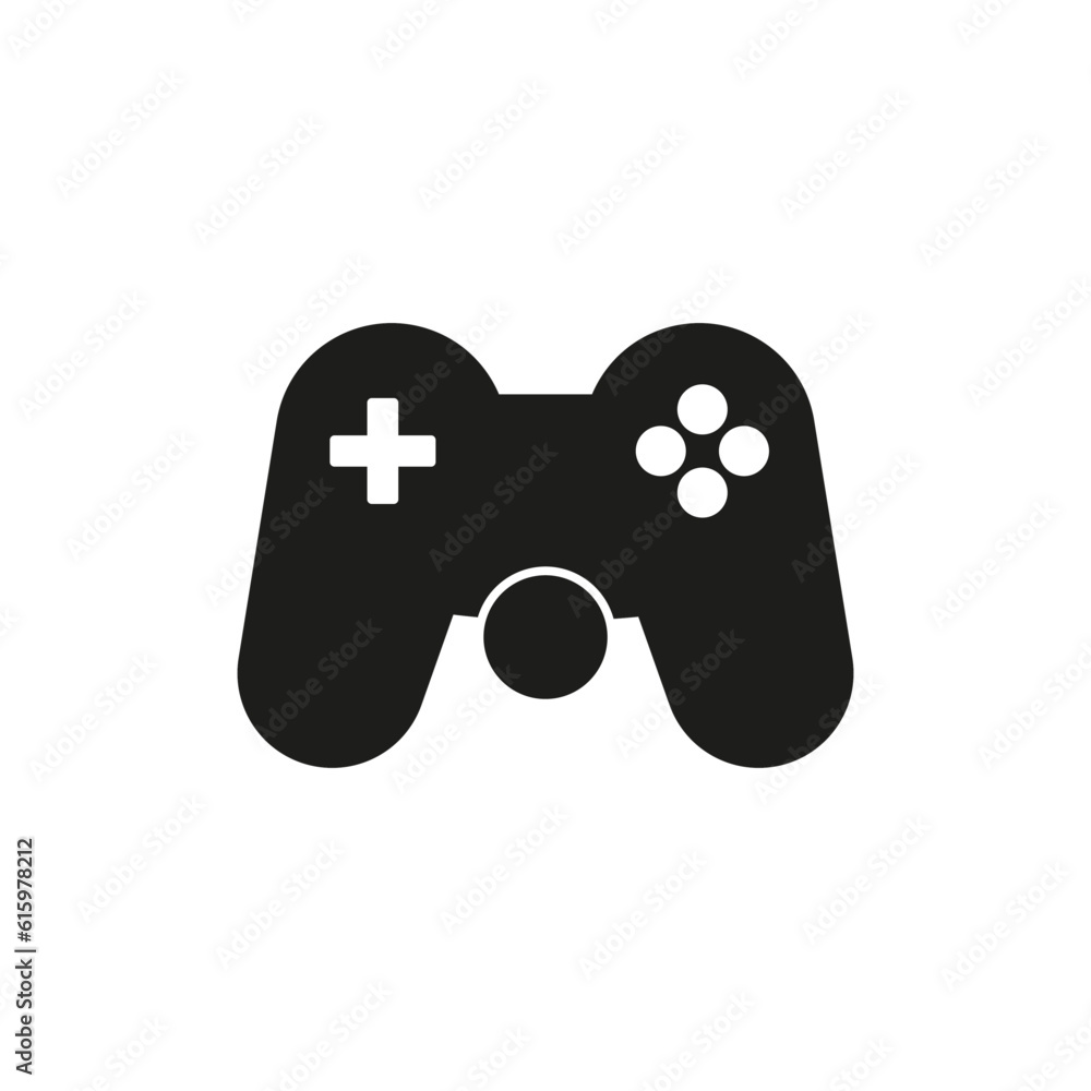 Poster game controller icon. game joystick for console. vector illustration. stock image.