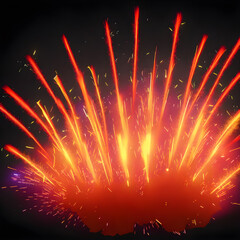 Fototapeta na wymiar Explosive isolated fireworks light up the sky created using generative ai