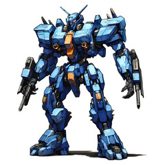 Fototapeta premium robot cyborg soldier, anime mecha battle suit 