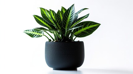 Obraz na płótnie Canvas Black potted plant with a white background Generative AI