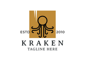 Octopus Logo, Simple Octopus Vector Logo Design