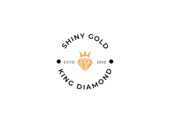 Gold diamond logo design. Luxury brand jewelry logo