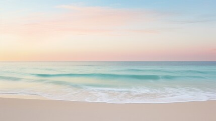 Fototapeta na wymiar Tropical Beach with small Waves. Stunning water and sky color. Background. Calm Wallpaper. Generative AI