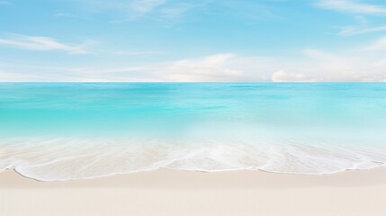 Tropical Beach with small Waves. Stunning water color. Background. Generative AI