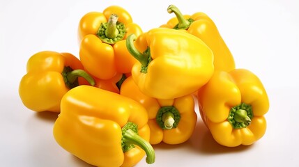 Yellow sweet pepper on the white background. Created with Generative AI technology.