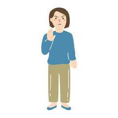 female illustration character with no hand gesture