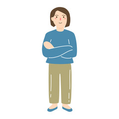 Fototapeta premium woman standing posing with crossed arms