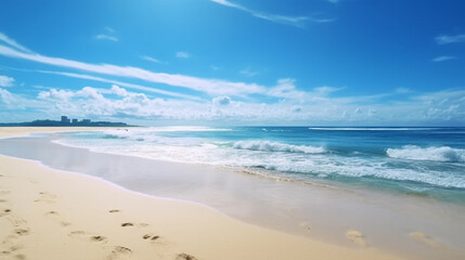 Fototapeta na wymiar beautiful beach with blue sky
