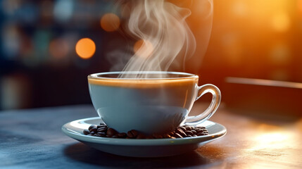 Obraz premium cup of hot coffee tasty
