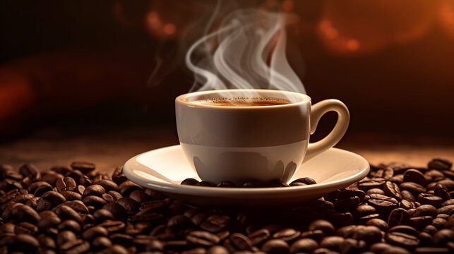 a hot coffee drink with smoke