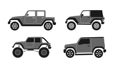 Obraz premium Extreme sport car set illustration vector logo