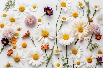 Fototapeta premium summer background nature isolated art leaf flower spring white floral mockup. Generative AI.