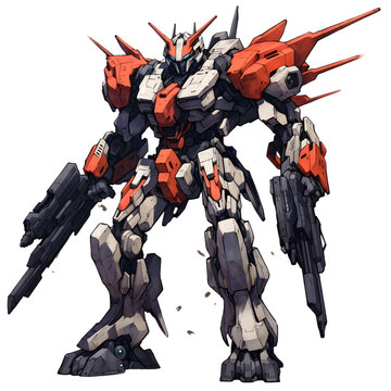 robot cyborg soldier, anime mecha battle suit	
