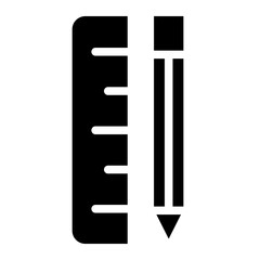 The Black Pencil and Ruler Icon Symbols Are Perfect as  an Additional Element to your Design
