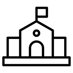 The Black Building School Icon Symbol is Perfect as an Additional Element to your Design