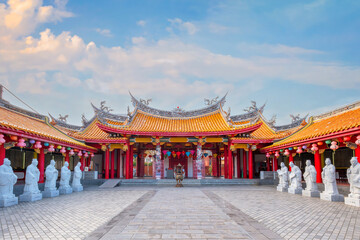 Nagasaki, Japan - Nov 28 2022: Confucius Shrine (Koshi-byo) built in 1893 by Nagasaki's Chinese...