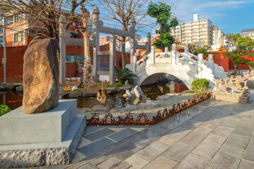 Nagasaki, Japan - Nov 28 2022: Confucius Shrine (Koshi-byo) built in 1893 by Nagasaki's Chinese...