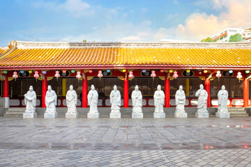 Nagasaki, Japan - Nov 28 2022: Confucius Shrine (Koshi-byo) built in 1893 by Nagasaki's Chinese...