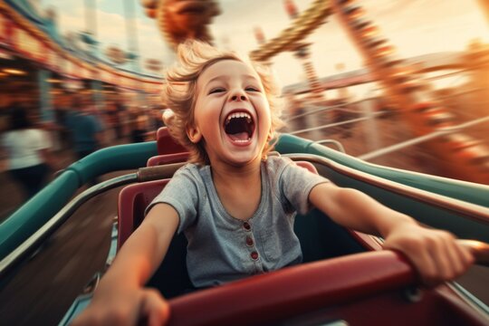 Kid on roller deals coaster