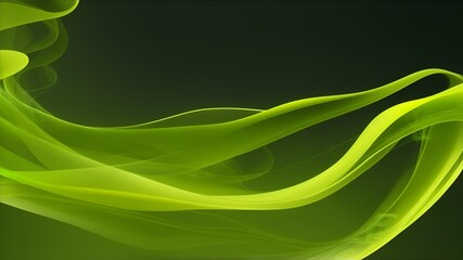 A beautiful abstract trailing smoke in yellow-green color backdrop for a product presentation. isolated in a dark background, wallpaper background. Generative AI