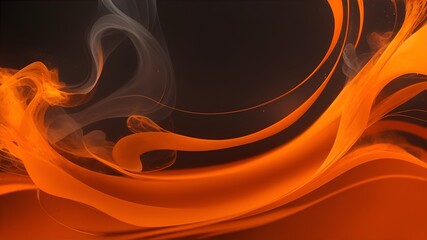 A beautiful abstract trailing smoke orange backdrop for a product presentation. wallpaper background. Generative AI