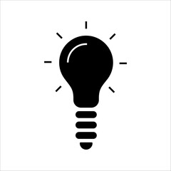 Light bulb line icon vector, isolated on white background. Idea sign, solution, thinking concept. Electric lighting lamps. Electric, shining. Trend data style for graphic design, Web site, UI. EPS