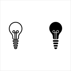 Light bulb line icons set vector, isolated on white background. Idea sign, solution, thinking concept. Electric lighting lamps. Electric, shining. Trending data style for graphic design, website, UI. 
