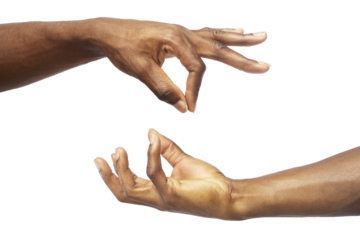 two black Hand gestures isolated on white background