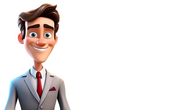 Caucasian Male Ceo Isolated White Background Good Looking With Copyspace Generative AI