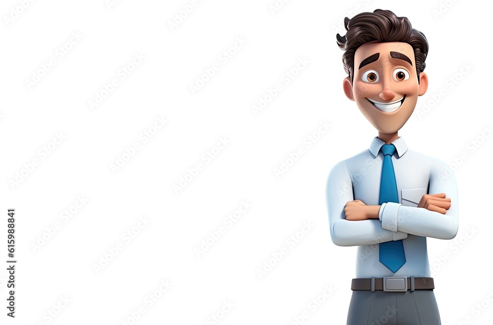 Poster caucasian man human resources manager isolated white backdrop good looking with copy space generativ