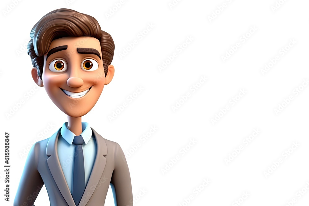 Poster caucasian man human resources manager isolated white backdrop handsome with copy space generative ai
