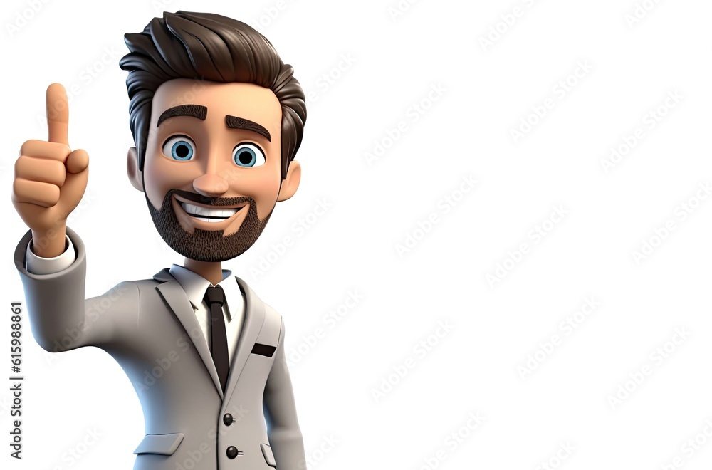 Poster caucasian man human resources manager isolated white background handsome with copy space generative 
