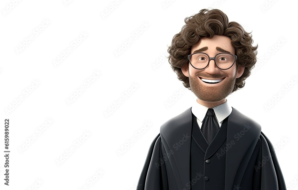 Aufkleber caucasian man judge isolated white backdrop charming with copy space generative ai