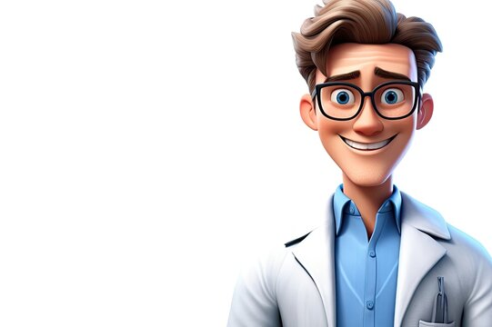 Caucasian Male Optometrist Isolated White Background Handsome With Copyspace Generative AI