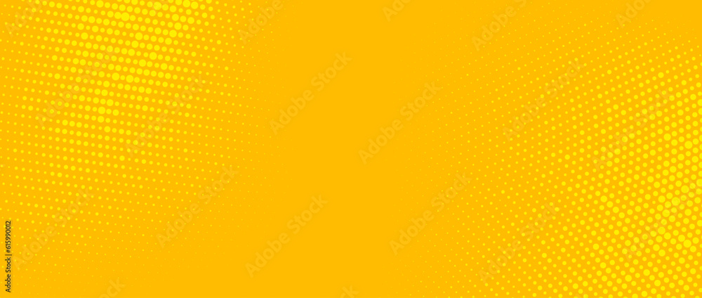 Poster yellow halftone background. retro comic grain pixel texture. pixelated dots cartoon wallpaper. pop a