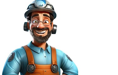 Fototapeta premium Caucasian Male Welder Isolated White Background Handsome With Copyspace Generative AI