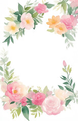 Obraz na płótnie Canvas invitation card template with watercolor art floral theme, AI generated