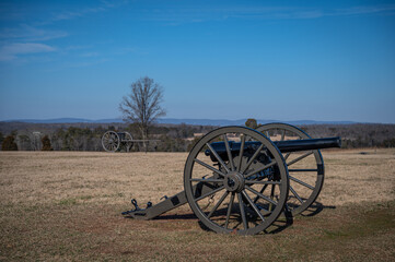 Fototapeta na wymiar old cannon on the hill
