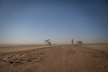 Oil drilling in a dust storm