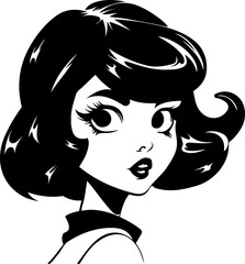 Vector illustration A joyful brave young woman radiating happiness and vibrant energy.